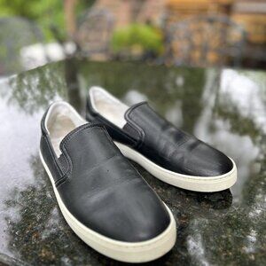 Stuart Weitzman Daryl Leather Slip-On Sneaker Women's Black 8.5B